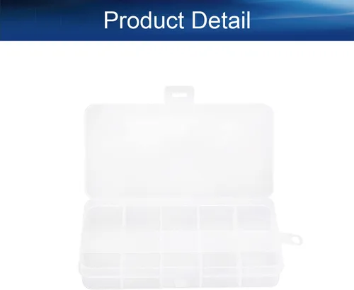 Miniatura 4 de Heyiarbeit Caja de almacenamiento de componentes, 10 rejillas de plástico fijas para componentes electrónicos, cajas de herramientas, color blanco