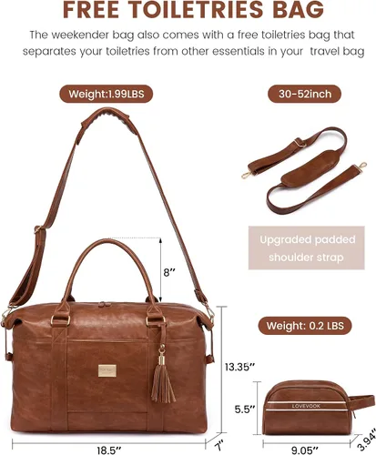 Miniatura 2 de Bolsa de viaje acolchada Weekender Bag para mujer, Marrón, Vintage