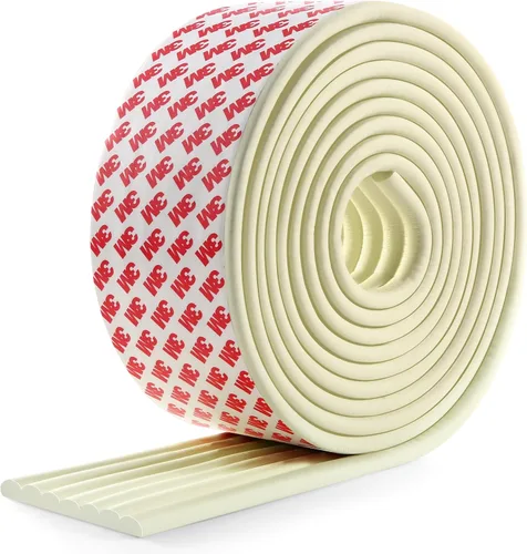 Miniatura 8 de Protector de esquina de borde a prueba de bebé, acolchado de 16.4 pies con adhesivo 3M, acolchado de espuma de goma suave extra ancho, muebles