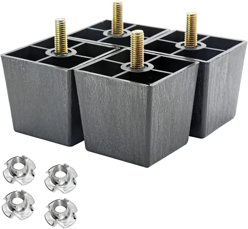Miniatura 15 de Murtenze 4 patas de plástico para sofá de 2 pulgadas, patas de repuesto negras para sofá, patas redondas para muebles con pernos M8 para sofá
