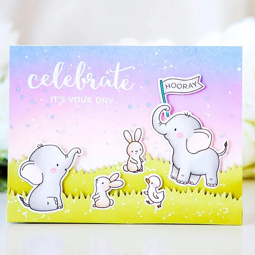 Miniatura 7 de Troqueles con sello de elefante de amigos con sello de elefante, troqueles de corte en relieve, plantilla 3D, troqueles de corte de metal