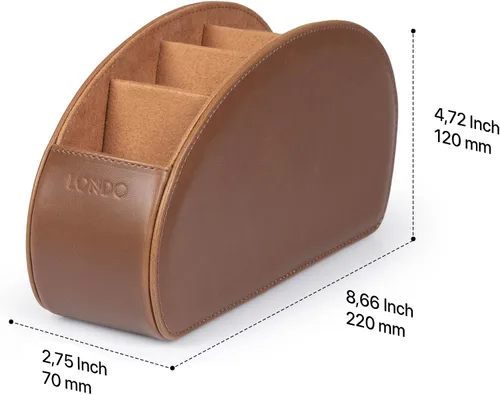 Miniatura 5 de Londo Soporte para control remoto con 5 bolsillos, para guardar DVD, Blu-Ray, TV, Roku o Apple TV, controles remotos de piel sintética con forro
