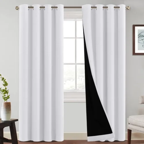 Miniatura 22 de PrinceDeco Paneles de cortina 100 % opacas de 108 pulgadas de largo, completamente opacos, tratamiento de ventana, cortinas forradas con aislamiento