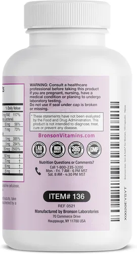 Miniatura 7 de Bronson Suplemento vitamínico extra fuerte para cabello, piel y uñas con biotina para mujeres, 100 cápsulas