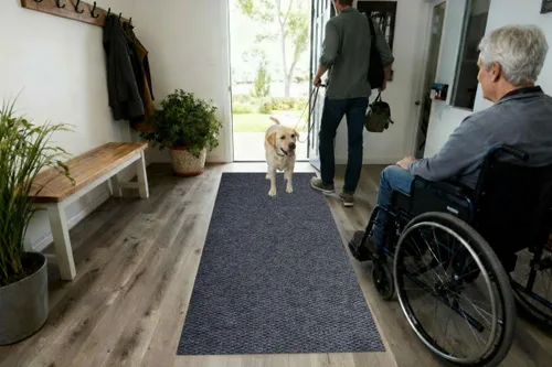 Miniatura 2 de iCustomRug Tapete para puerta de entrada, 3 x 4 pies, color carbón, interior/exterior, parte trasera de goma antideslizante, alfombra de bajo perfil