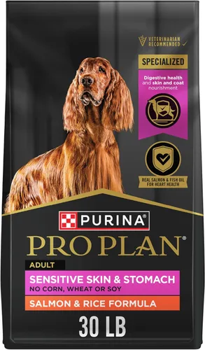 Purina Pro Plan Piel sensible y alimentos para perros estomacales con probióticos para perros, salmón y fórmula de arroz - 30 lb. Bolsa otro
