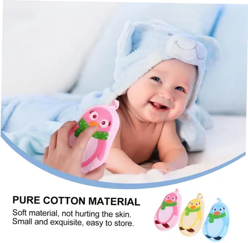 Miniatura 5 de ibasenice Toalla de baño para bebé, toalla de baño para niños, toallas de baño para niños, almohadilla exfoliante, esponja de baño para niños