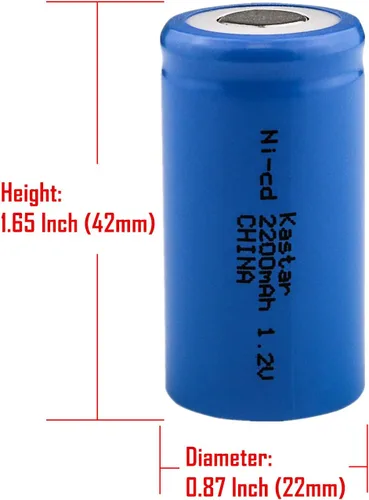 Miniatura 2 de Kastar SC 1.2V 2200mAh Ni-CD SubC Batería Recargable Superior Plano para Maquinilla de Afeitar Eléctrica Wah 745-800, Wah 4000 Shaver, Wah 9876