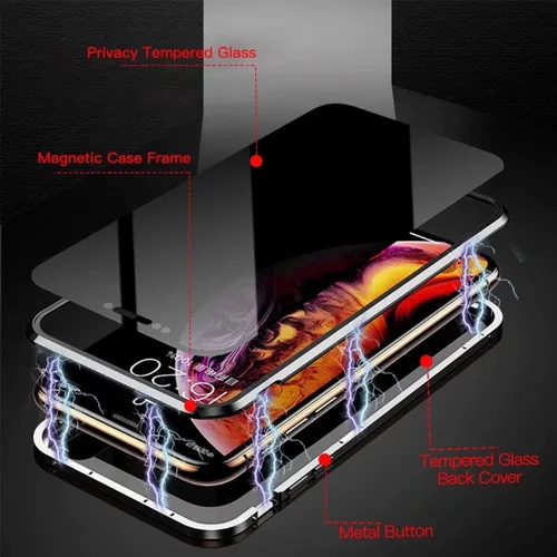 Miniatura 2 de Funda magnética de privacidad para Samsung Galaxy Note 10, dorado, vidrio templado, antiespía, protección de cuerpo completo, soporte