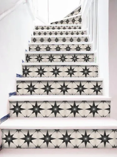 Miniatura 4 de Tira de vinilo autoadhesiva, fácil de recortar y limpiar, reposicionable, removible, resistente al agua, murales para calcomanías de escalera