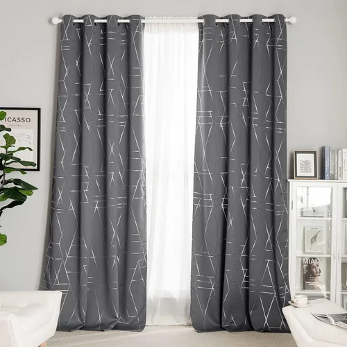 Miniatura 57 de NICETOWN Paneles de Cortinas Opacas para Dormitorio - Tratamiento de Ventanas con Aislamiento Térmico, Ojales Sólidos, Cortinas Opacas con Diseño