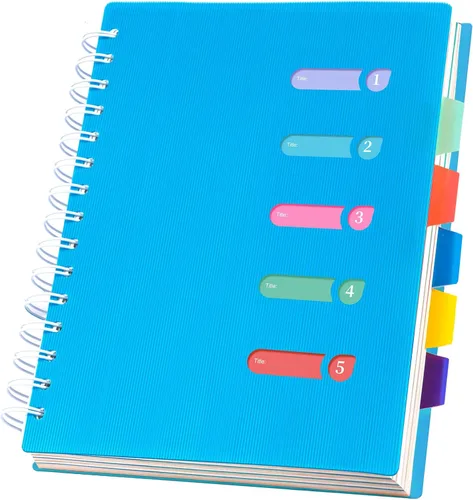 Miniatura 9 de Yoment Cuaderno de espiral de 5 materias encuadernado en espiral con rayas anchas de 7 x 8.5 pulgadas, cuaderno de espiral de tapa dura