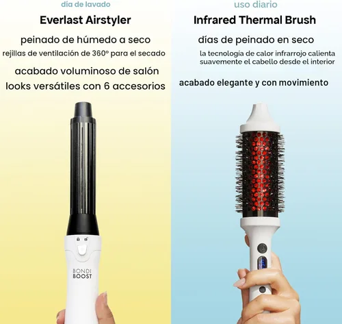 Miniatura 5 de BONDIBOOST Cepillo térmico infrarrojo, cepillo redondo térmico térmico térmico para cabello suave y brillante, peinado seco para volumen