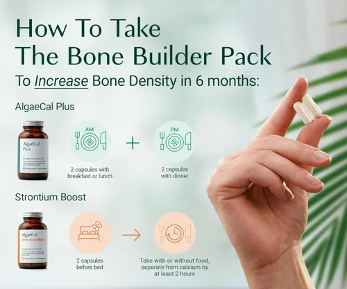Miniatura 8 de ALGAECAL - Paquete constructor de huesos para densidad ósea, suplementos de calcio y estroncio a base de plantas clínicamente apoyados, vitaminas