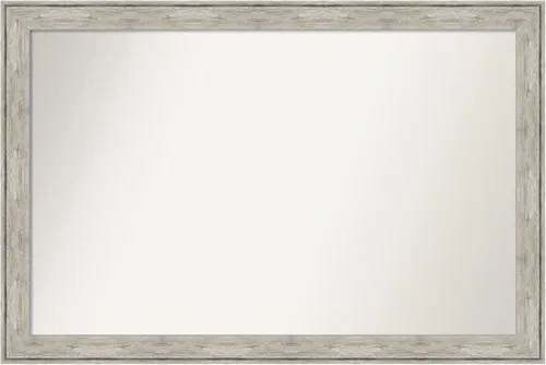 Miniatura 421 de Amanti Art Espejo de baño plateado para sobre fregadero, 28 x 47 pulgadas, espejo rectangular de plata imperial, marco de madera tradicional de gran