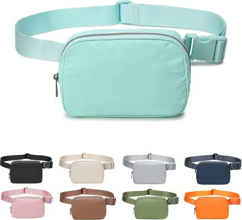 Miniatura 12 de Riñonera Bolsa de Cintura Bolso Cruzado Bolsa de Cadera para Correr Senderismo Viajes Entrenamiento Correa Ajustable para Mujeres, Gris oscuro