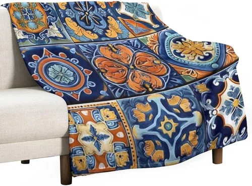 Miniatura 38 de Manta bohemia mexicana retro a rayas multicolor, manta bohemia étnica cálida de 30 x 40 pulgadas, suave manta de felpa mullida y acogedora manta