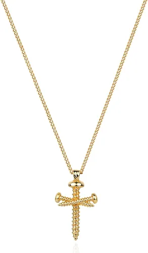 Miniatura 162 de Fettero - Collar con dije de cruz de fe, chapado en oro de 14 K, cadena fina, minimalista, simple, pequeña, para oración, regalo de joyería religiosa