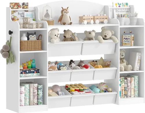 Miniatura 8 de Hzuaneri Organizador de almacenamiento de juguetes, estante de juguetes con 8 contenedores de almacenamiento, almacenamiento de sala