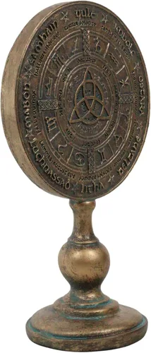 Miniatura 4 de Ebros Gift Wicca Paranormal Celta Sabbat Rune Symbols Triqueta Triquetra Knotwork Wheel of the Year Escritorio Figurine Stand Escultura Pagan Witch