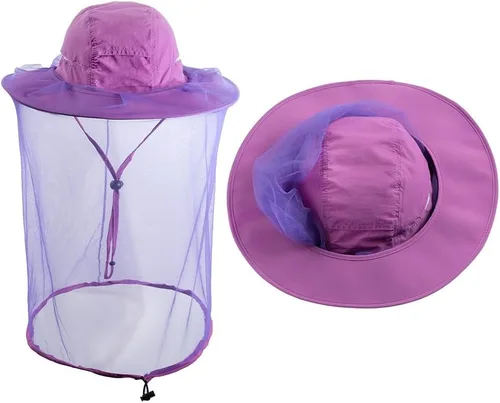 Miniatura 13 de Sombrero de red para la cabeza, apicultor de apicultura, velo, sombrero de malla de caza, gorra de capó de capó de atrapador de abejas, disfraz