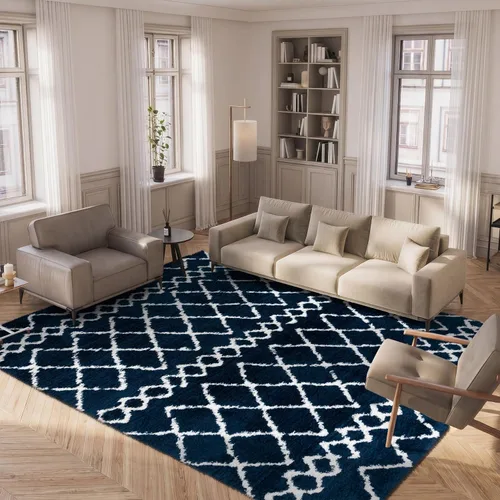Miniatura 19 de SAFAVIEH Berber Shag Collection BER165C - Alfombra marroquí que no desprende pelusa, felpa de 1.25 pulgadas de grosor, para sala de estar
