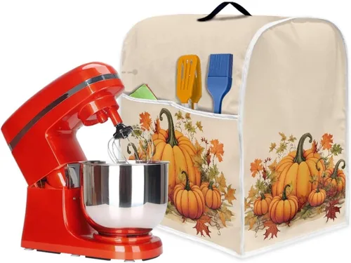 Miniatura 6 de Dreaweet Fall Pumpkin Print Kitchen Mixer Covers for Stand Mixer 4.5-5 qt, Kitchen Aid Accessories and Attachments, Washable