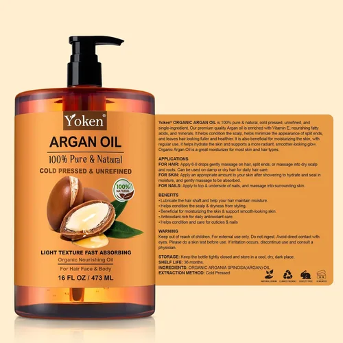 Miniatura 7 de Yoken Aceite de argán para el cabello, aceite de argán puro y natural de Marruecos, aceite de argán para el cabello, cuero cabelludo, cuidado facial