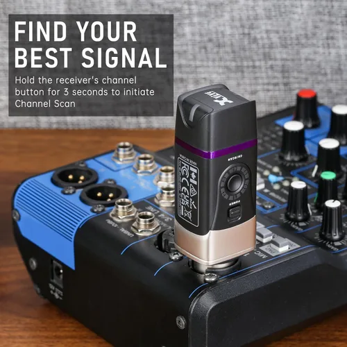 Miniatura 3 de Xvive U35C - Sistema de micrófono inalámbrico 5.8GHz con transmisor y receptor XLR inalámbrico para micrófono de condensador, mezclador de audio, 70C