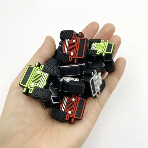 Miniatura 4 de 12 cuentas focales de silicona con forma de camión de dibujos animados para hacer joyas, pulseras y llaveros