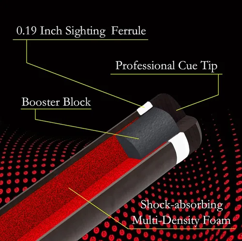 Miniatura 3 de Taco de billar de fibra de carbono de Moyerely, palo de taco de 11.8mm/12.5mm de baja deflexión, palo de piscina profesional con estuche