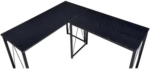 Miniatura 8 de Acme Zaidin - Escritorio rectangular de madera con base de trineo de metal, color negro