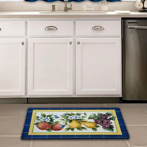 Miniatura 3 de Tapete Antifatiga de Confort para Piso - 18 x 30 Pulgadas (Azulejos Frutales) - Alfombra Impermeable Antideslizante - Tapete Acolchado Fácil