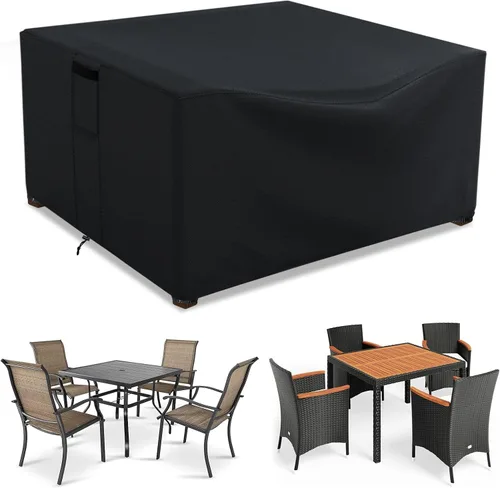 Miniatura 20 de Fundas para muebles de patio impermeables, resistentes 600D, fundas para muebles de exterior para sofá seccional exterior, resistente al desgarro