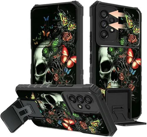 Miniatura 68 de Rossy Funda para Samsung Galaxy S22 Ultra para Samsung S22 Ultra con cubierta deslizante para cámara con función atril, funda híbrida de doble capa