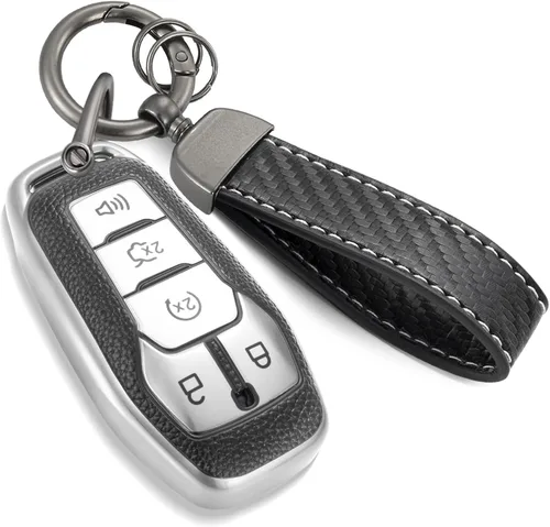 Miniatura 19 de Funda para llavero Nissan con llavero de cuerda trenzada de metal de lujo, funda suave mejorada para llave Nissan (solo 3 botones)
