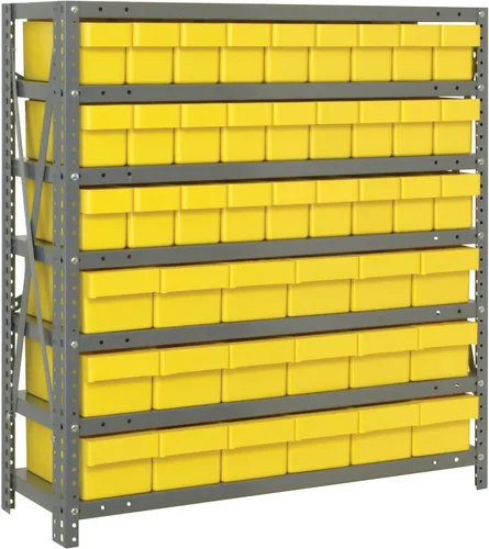 Miniatura 607 de Quantum QSBU-245BK Heavy Duty Shelving Unit with (7) Shelves and (24) QUS245 Black Bins for Garage Warehouse Storage Distribution 400 lb Load