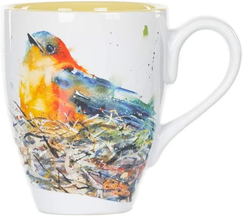 Miniatura 10 de Dean Crouser colección de taza de porcelana con diseño de acuarelas, 16 onzas, Hummingbird