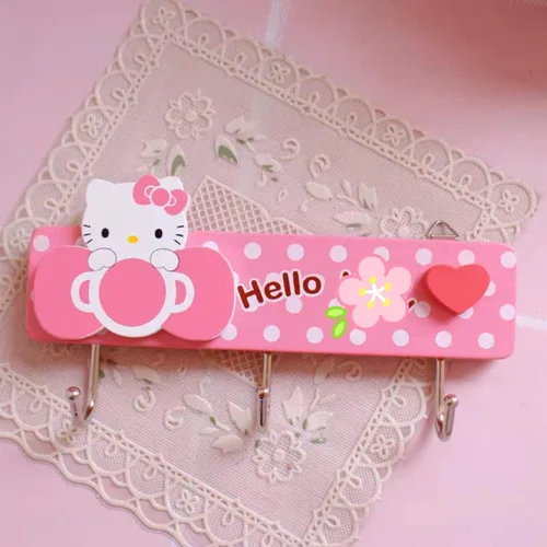 Miniatura 8 de KOZUKI Colgador de madera rosa con ganchos para el hogar, ropa, bolso (3 ganchos rosa)
