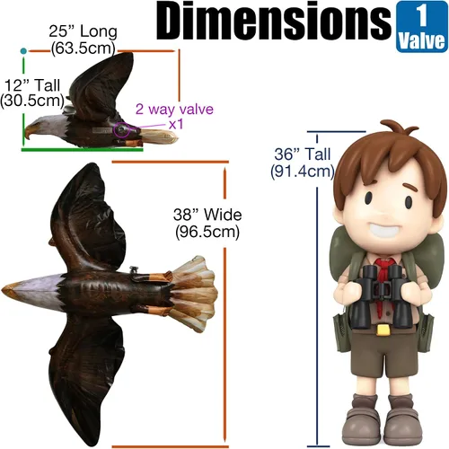 Miniatura 3 de Jet Creations Águila Calva Inflable con 38 Pulgadas de Envergadura, Marrón Oscuro, Figura Realista de Animal Salvaje, Ave Patriótica, Fiestas