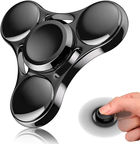 Juguetes Fidget Spinner, 2-5 Minutos de Giro Acero Inoxidable R188 Rodamiento Metálico Fidget Spinner, EDC Alivia Estrés Ansiedad TDAH, Fidget Negro