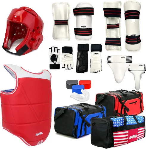 Miniatura 9 de AAMA Juego completo de equipos de protección de combate de Taekwondo - Personalizable