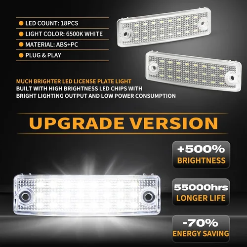 Miniatura 2 de Gempro Conjunto de Luz LED para Placa de Matrícula Montaje de Lámparas de Etiqueta de Parachoques Trasero para 1996-2023 4Runner 2008-2022 Sequoia