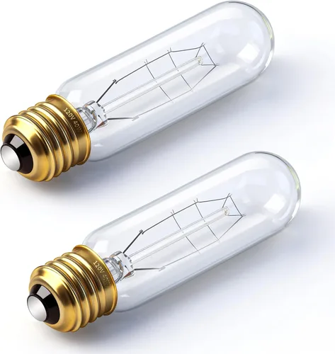 Miniatura 10 de Bombillas tubulares T10 de 25 W, bombilla incandescente, bombilla T10, 120 V, 25 W, 2200 K, bombillas de tubo E26, base media, regulables