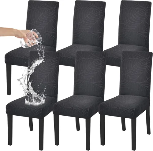 Miniatura 39 de HZDHCLH Juego de 6 fundas grises para sillas Parsons de elastano para comedor, fundas elásticas de elastano para sillas Parsons, fundas de asiento