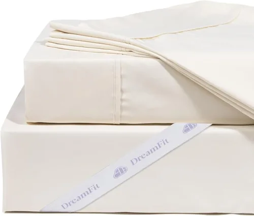 Miniatura 6 de DreamFit DreamComfort Sábanas de Cama de Microfibra con Tecnología de Enfriamiento StaDry con Correas Elásticas en las Esquinas para Bolsillos Extra