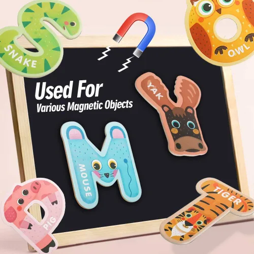 Miniatura 6 de JOCHA ABC Letra Lindos Animales Nevera Jumbo Grandes Imanes del Alfabeto Preescolar Aprendizaje de Ortografía Nevera Magnético Mayúscula Colorido