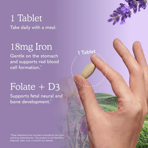 Miniatura 5 de Garden of Life Organics Vitamina prenatal: Ácido fólico para energía y desarrollo fetal saludable, hierro sin estreñimiento, vitamina C, B6, B12, D3