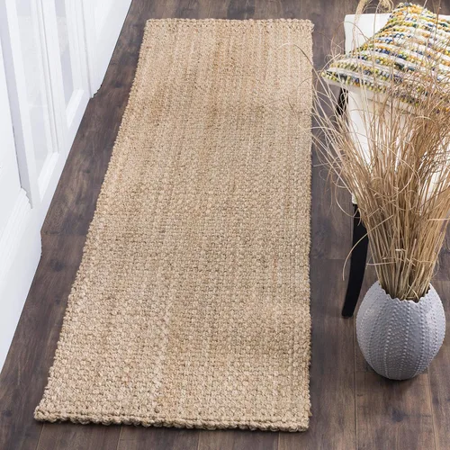 Miniatura 9 de SAFAVIEH Alfombra de Área 9x12 pies - Colección de Fibra Natural - Grande - Marrón Natural, Yute Hecho a Mano, Diseño de Tejido de Canasta (NF401A)