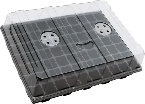 Miniatura 8 de Gardzen Juego de 5 bandejas de inicio de semillas, bandejas duraderas para germinación de plantas con cúpulas y bases ventiladas de humedad, ideal